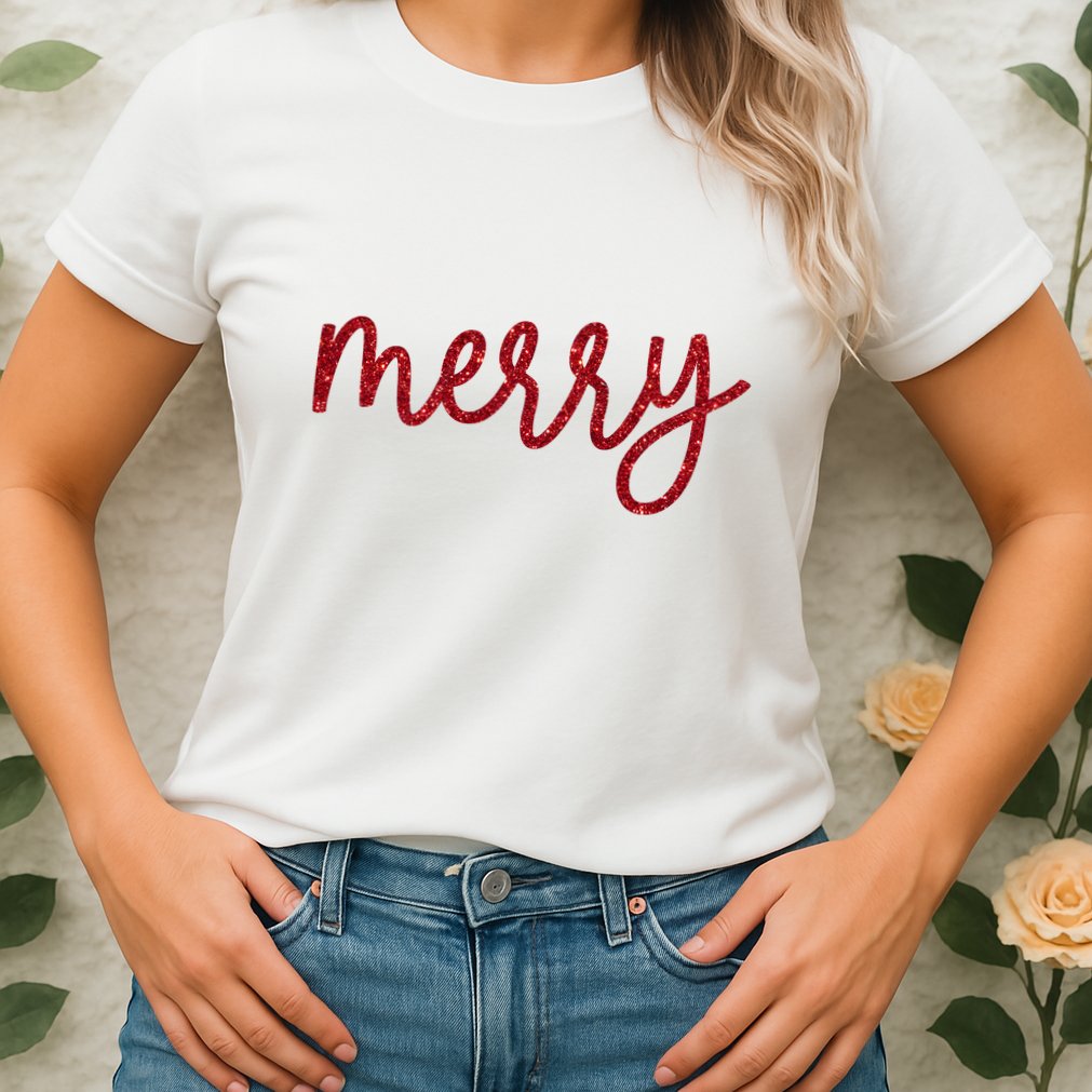 Merry Christmas Festive Family Matching Womens T-Shirt