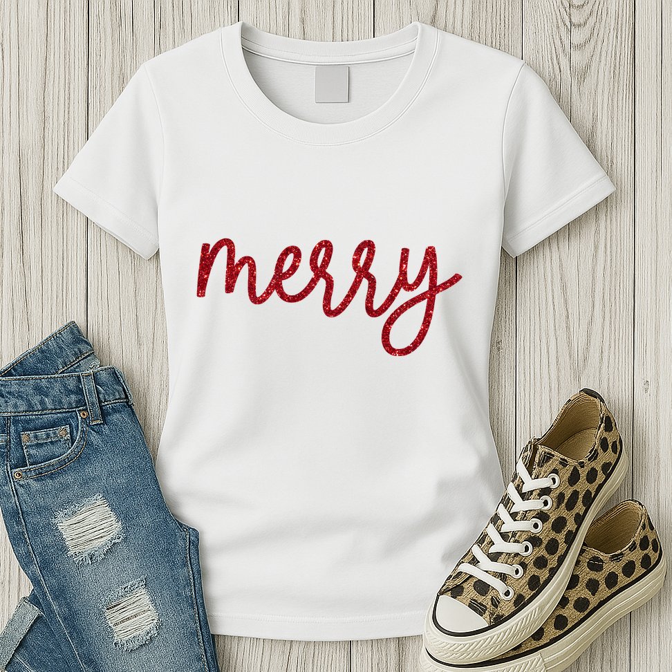 Merry Christmas Festive Family Matching Womens T-Shirt