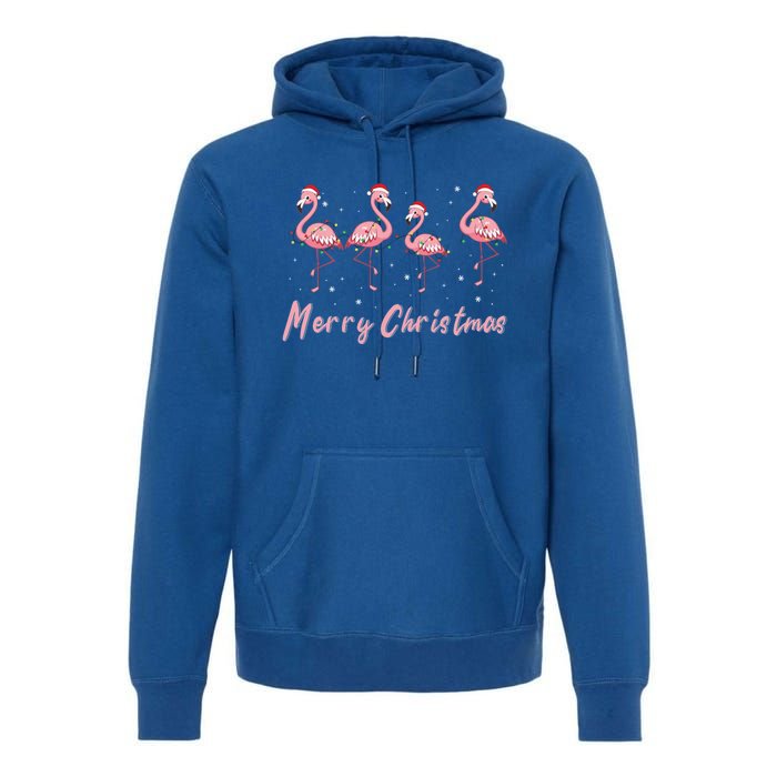 Merry Christmas Flamingo Funny Christmas Gift Premium Hoodie