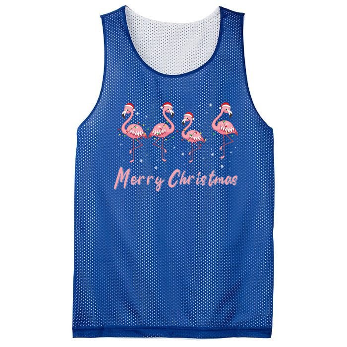 Merry Christmas Flamingo Funny Christmas Gift Mesh Reversible Basketball Jersey Tank