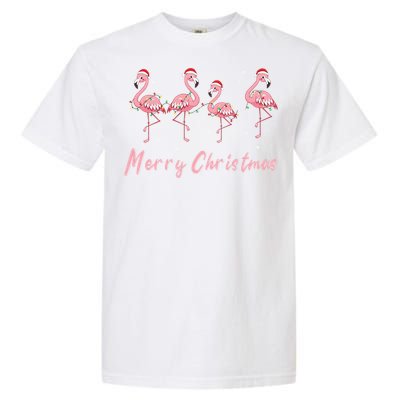 Merry Christmas Flamingo Funny Christmas Gift Garment-Dyed Heavyweight T-Shirt