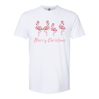 Merry Christmas Flamingo Funny Christmas Gift Softstyle CVC T-Shirt