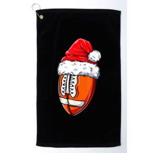 Merry Christmas Football Player Ball Santa Xmas Pajama Funny Gift Funny Gift Platinum Collection Golf Towel