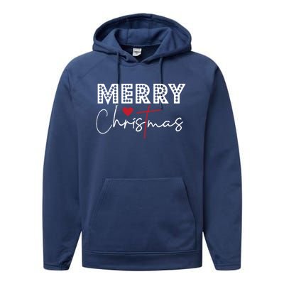 Merry Christmas Festive Graphic Holiday And Gift Performance Fleece Hoodie