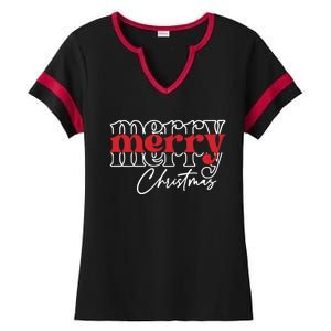 Merry Christmas Family Funny Christmas Ladies Halftime Notch Neck Tee