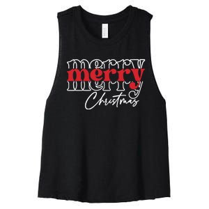 Merry Christmas Family Funny Christmas Women's Racerback Cropped Tank