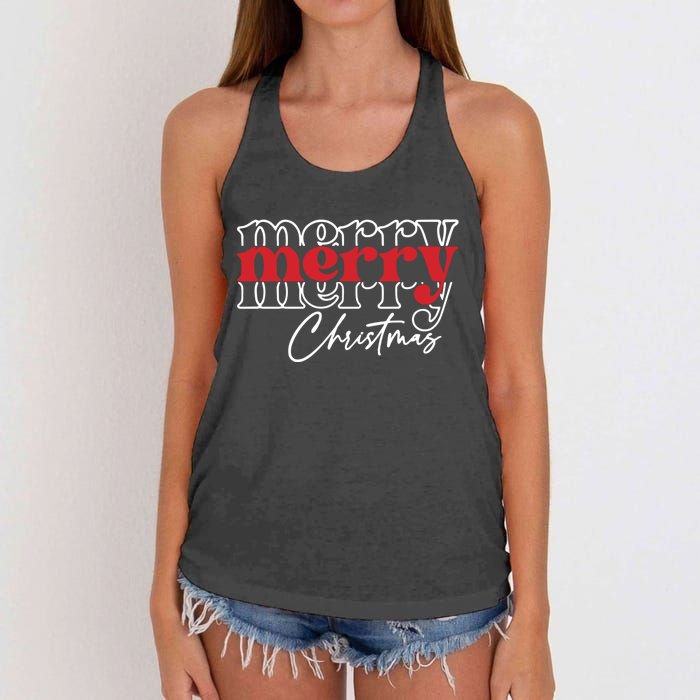 Merry Christmas Family Funny Christmas Women's Knotted Racerback Tank