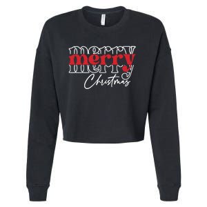 Merry Christmas Family Funny Christmas Cropped Pullover Crew