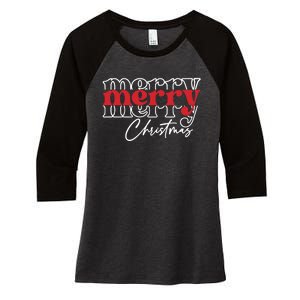 Merry Christmas Family Funny Christmas Women's Tri-Blend 3/4-Sleeve Raglan Shirt