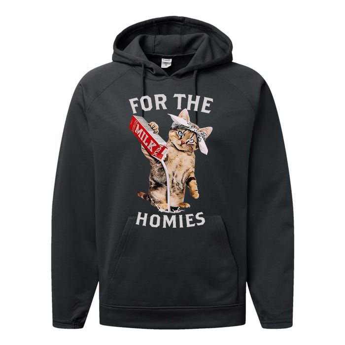 Milk Cat For The Homies Performance Fleece Hoodie