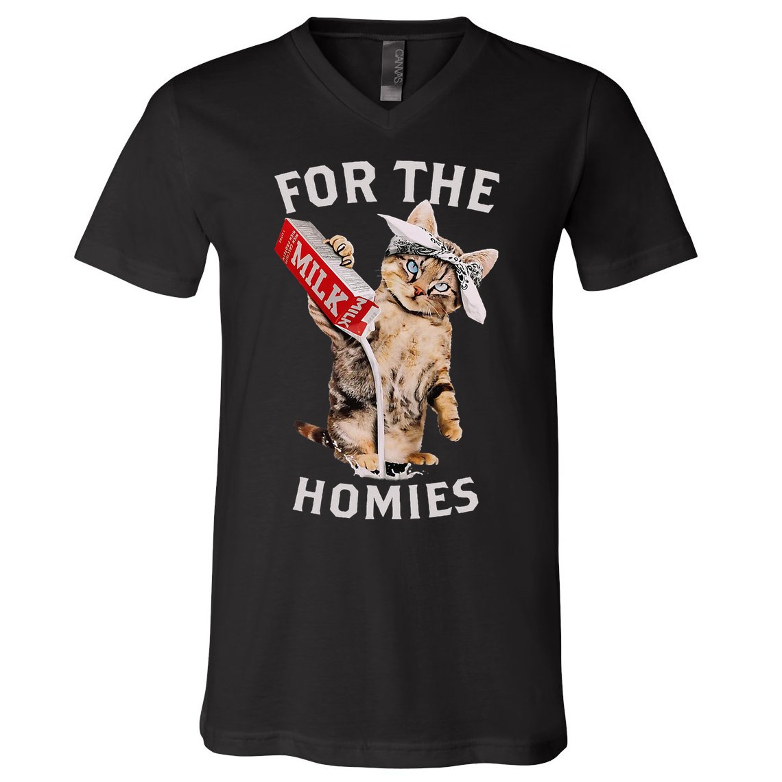 Milk Cat For The Homies V-Neck T-Shirt