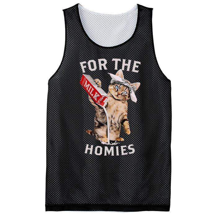 Milk Cat For The Homies Mesh Reversible Basketball Jersey Tank