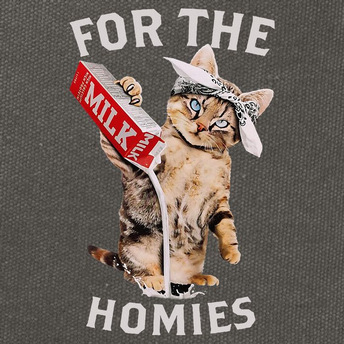 Milk Cat For The Homies Cotton Canvas Backpack