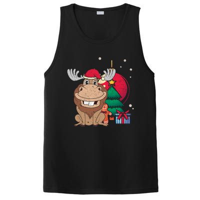 Merry Christmas Forest Animal Lover Xmas Tree Moose Gift PosiCharge Competitor Tank