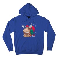 Merry Christmas Forest Animal Lover Xmas Tree Moose Gift Hoodie