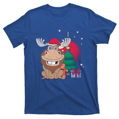 Merry Christmas Forest Animal Lover Xmas Tree Moose Gift T-Shirt