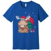 Merry Christmas Forest Animal Lover Xmas Tree Moose Gift Premium T-Shirt