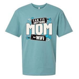 Mom Can Fix Anything But Wifi Mothers Day Funny Women Mom Sueded Cloud Jersey T-Shirt