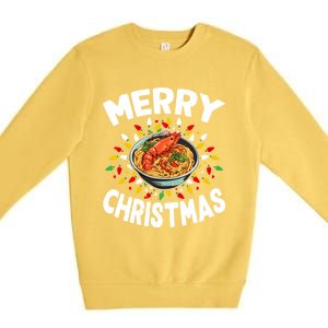 Merry Christmas Food Lover Lobster Bisque Xmas Gift Premium Crewneck Sweatshirt