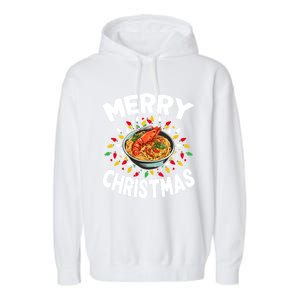 Merry Christmas Food Lover Lobster Bisque Xmas Gift Garment-Dyed Fleece Hoodie