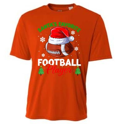 Merry Christmas Football Player Ball Santa Xmas Pajama Funny Gift Cooling Performance Crew T-Shirt