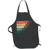 Minimalistic Cycling Funny Biking Bicycle Enthusiast Full-Length Apron With Pockets