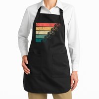 Minimalistic Cycling Funny Biking Bicycle Enthusiast Full-Length Apron With Pockets