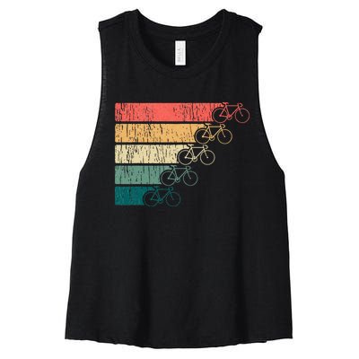 Minimalistic Cycling Funny Biking Bicycle Enthusiast Women's Racerback Cropped Tank