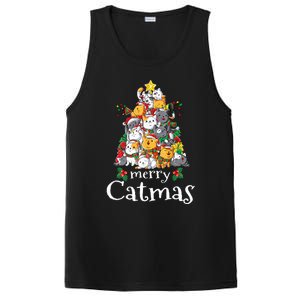 Merry Catmas Funny Cat Dad Cat Mom Christmas Cat  PosiCharge Competitor Tank