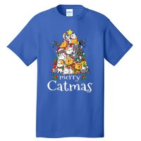 Merry Catmas Funny Cat Dad Cat Mom Christmas Cat  Tall T-Shirt