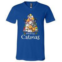 Merry Catmas Funny Cat Dad Cat Mom Christmas Cat  V-Neck T-Shirt