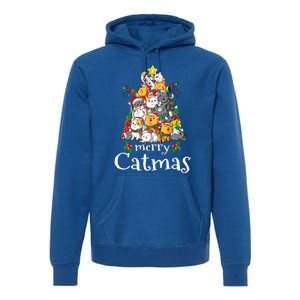 Merry Catmas Funny Cat Dad Cat Mom Christmas Cat  Premium Hoodie