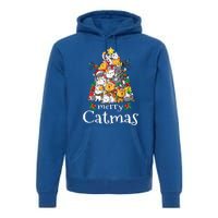 Merry Catmas Funny Cat Dad Cat Mom Christmas Cat  Premium Hoodie