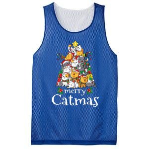 Merry Catmas Funny Cat Dad Cat Mom Christmas Cat  Mesh Reversible Basketball Jersey Tank