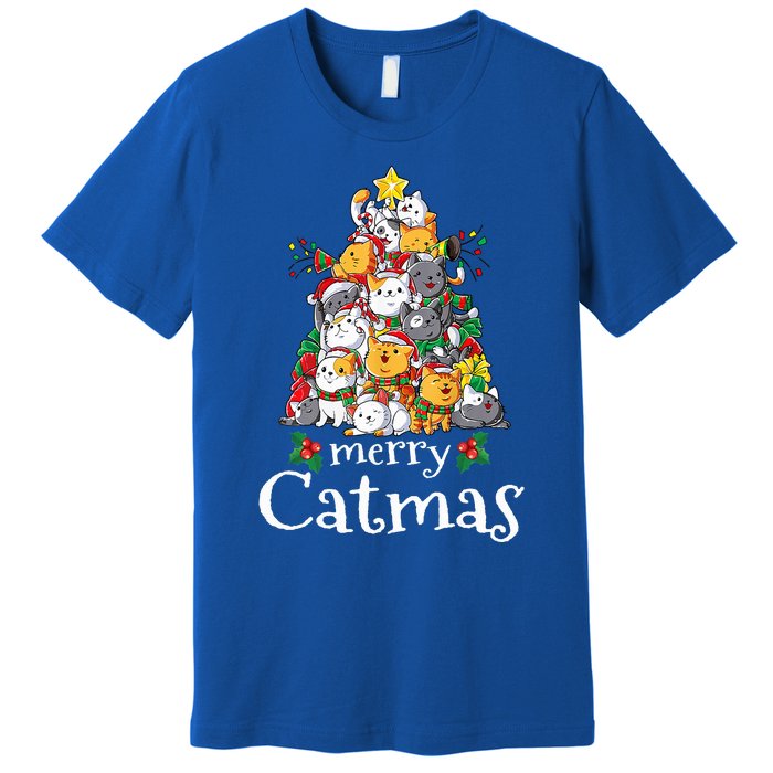 Merry Catmas Funny Cat Dad Cat Mom Christmas Cat  Premium T-Shirt