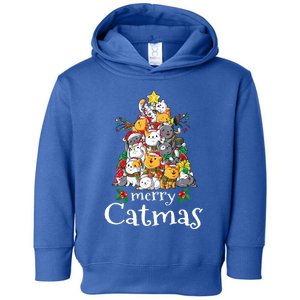 Merry Catmas Funny Cat Dad Cat Mom Christmas Cat  Toddler Hoodie