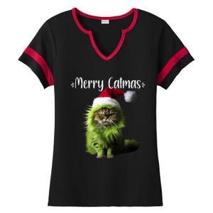 Merry Catmas Funny Cat Christmas Tank Top Ladies Halftime Notch Neck Tee