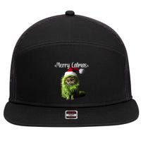 Merry Catmas Funny Cat Christmas Tank Top 7 Panel Mesh Trucker Snapback Hat