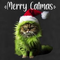 Merry Catmas Funny Cat Christmas Tank Top 7 Panel Mesh Trucker Snapback Hat