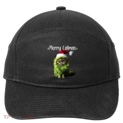 Merry Catmas Funny Cat Christmas Tank Top 7-Panel Snapback Hat