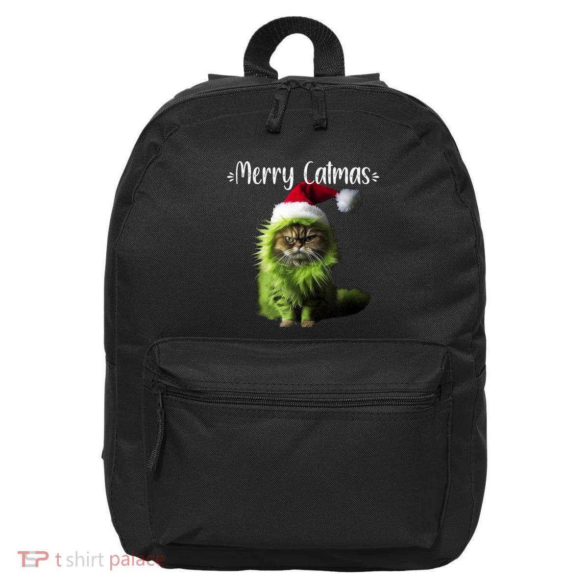 Merry Catmas Funny Cat Christmas Tank Top 16 in Basic Backpack