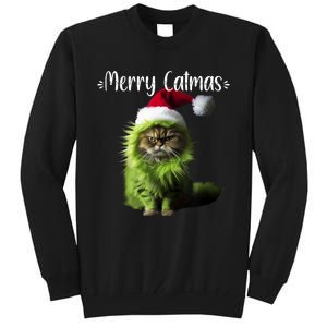 Merry Catmas Funny Cat Christmas Tank Top Tall Sweatshirt