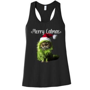 Merry Catmas Funny Cat Christmas Tank Top Women's Racerback Tank