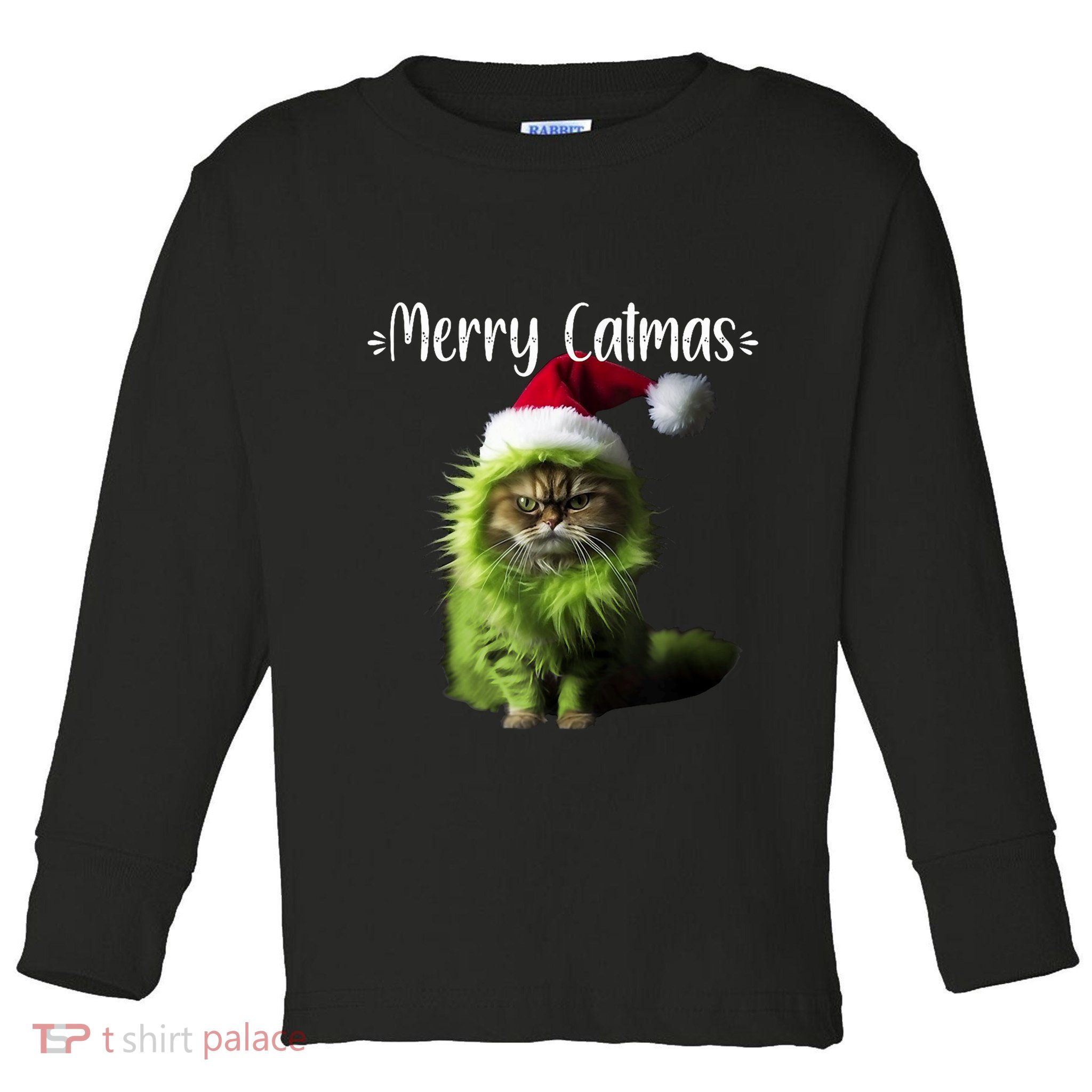 Merry Catmas Funny Cat Christmas Tank Top Toddler Long Sleeve Shirt