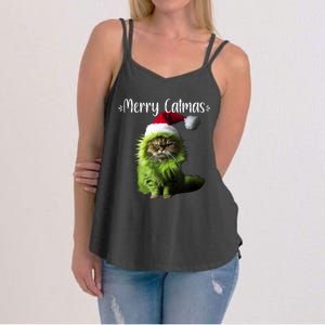 Merry Catmas Funny Cat Christmas Tank Top Women's Strappy Tank