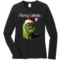 Merry Catmas Funny Cat Christmas Tank Top Ladies Long Sleeve Shirt