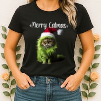 Merry Catmas Funny Cat Christmas Tank Top Womens T-Shirt