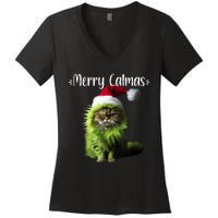 Merry Catmas Funny Cat Christmas Tank Top Women's V-Neck T-Shirt