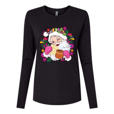 Mexican Christmas Feliz Navidad Latina Christmas Womens Cotton Relaxed Long Sleeve T-Shirt