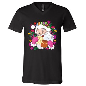 Mexican Christmas Feliz Navidad Latina Christmas V-Neck T-Shirt